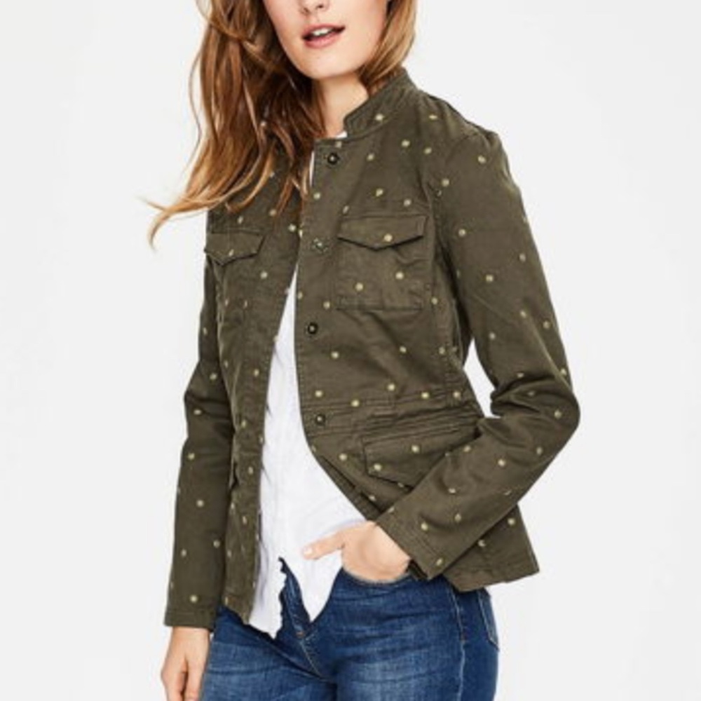 BODEN Carly Embroidered Utility Jacket Size 16 Regular
